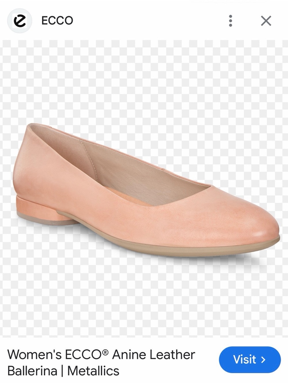 ECCO Anine Leather Ballerina - Blush Pink